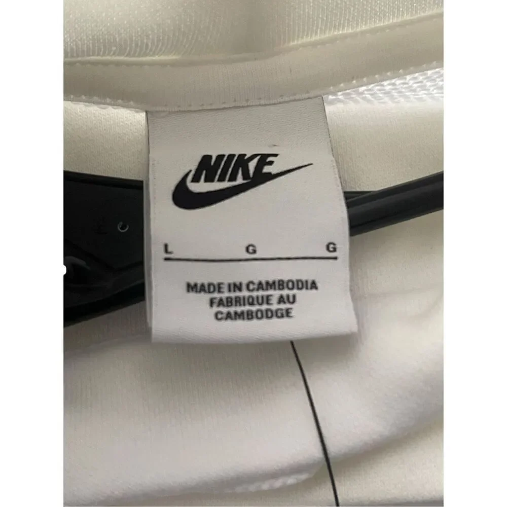 New Nike Women White Sportswear Club Fleece Oversized Mock Neck Sweatshirt Large